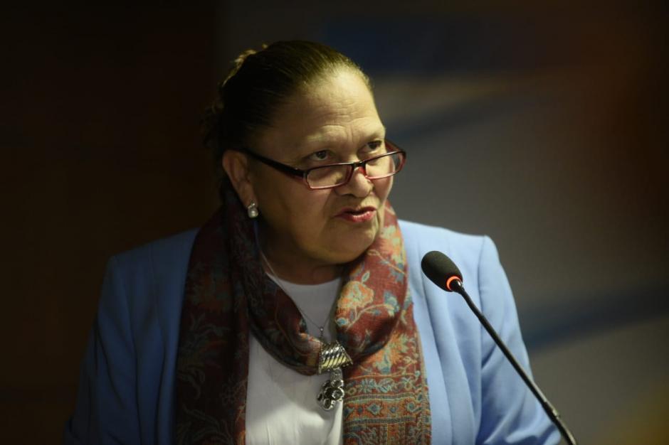 María Consuelo Porras brindó una conferencia de prensa tras el allanamiento realizado en la sede del TSE. (Foto: Wilder López/Soy502)