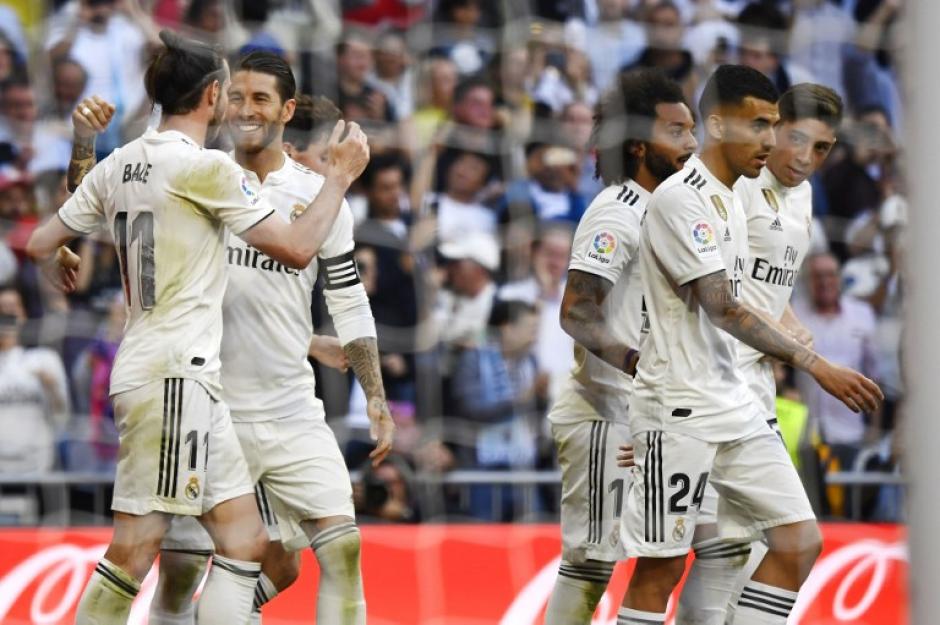 El festejo madridista en el triunfo ante el Celta de Vigo. (Foto: AFP)