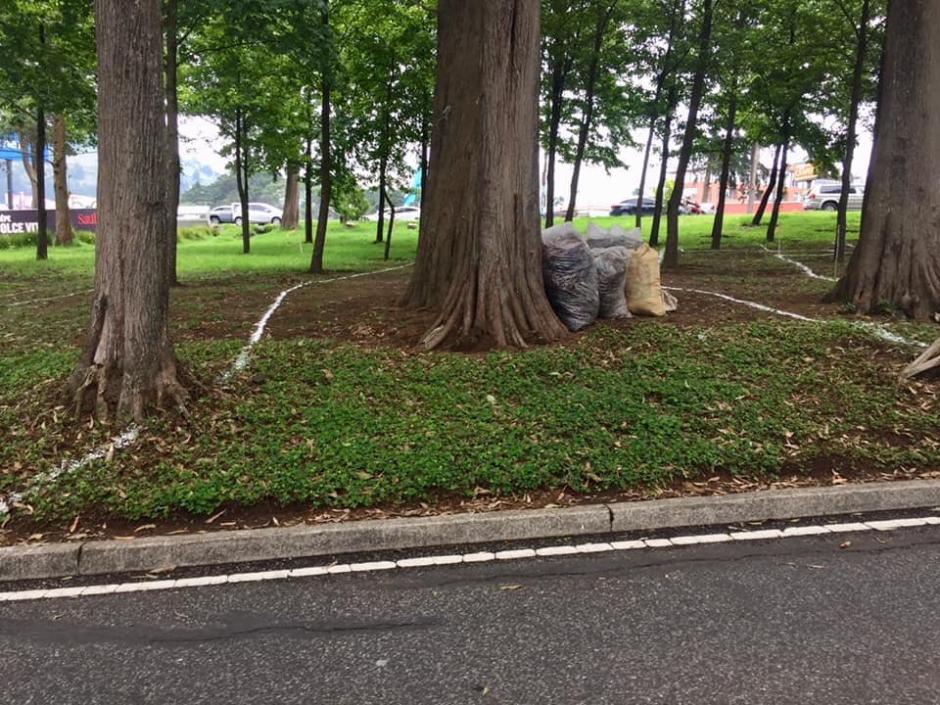 En redes sociales se comparten fotos de las marcas en un sector de la ciudad. (Foto: Clima Guatemala/Twitter)&nbsp;