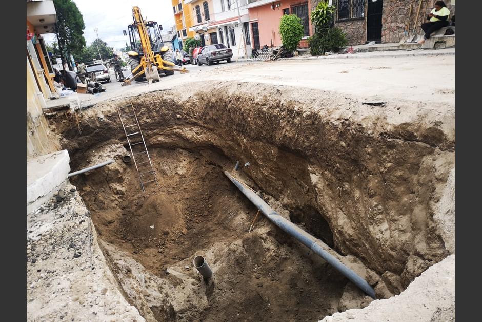 El nuevo hundimiento afecta a vecinos de la colonia Pablo VI. (Foto: MuniMixco)&nbsp;