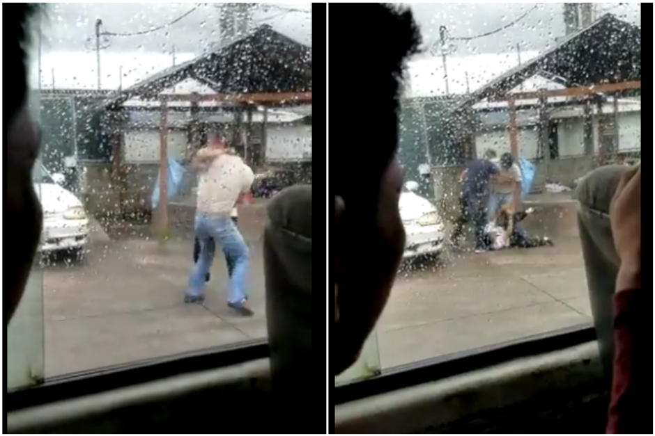 Los conductores decidieron resolver sus diferencias con una pelea en público y a golpe limpio. (Captura Video)