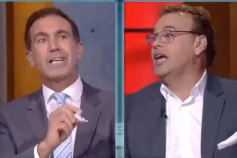 Paco Gabriel de Anda y David Faitelson durante la discusión en un programa en vivo. (Foto: Captura)