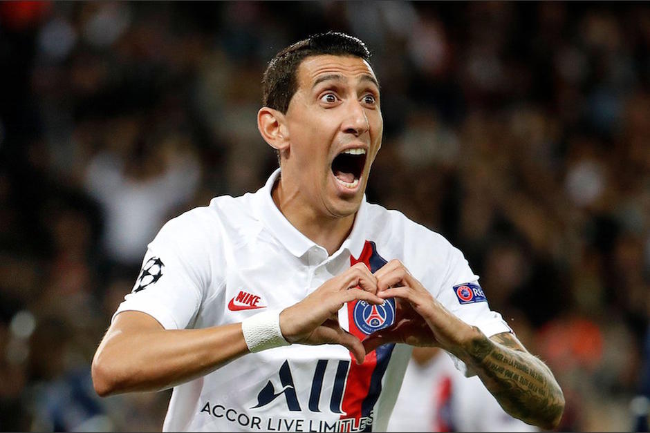 Ángel Di María festeja uno de los dos goles que le hizo a su exequipo, el Real Madrid. (Foto: Champions League)