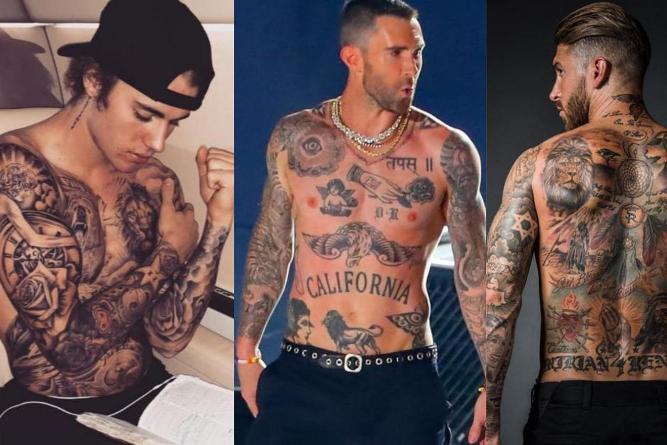 Mira las fotos de antes y después de los 10 más famosos que llenaron su cuerpo de tatuajes. (Fotomontaje Erivan Campos)