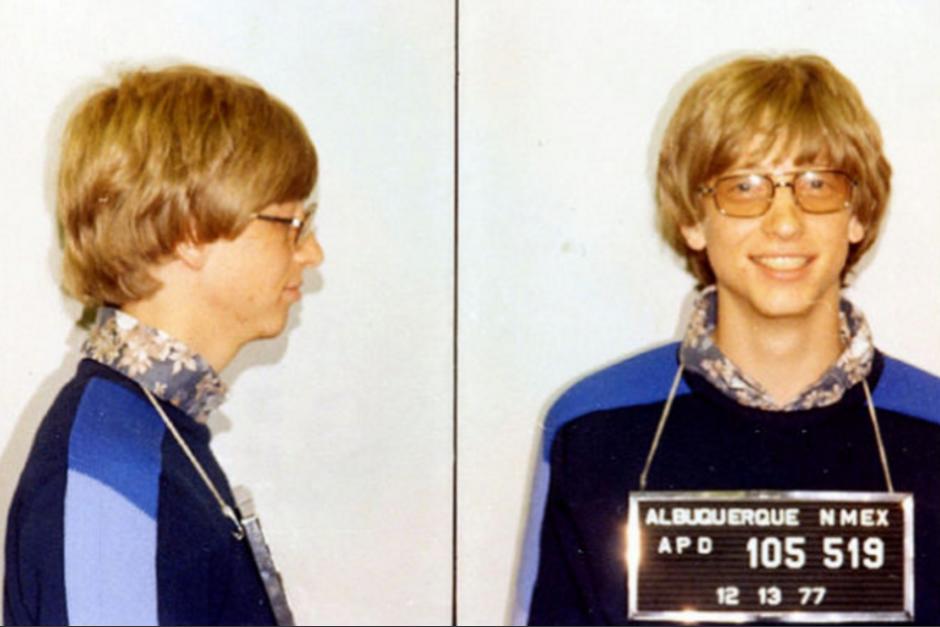 Foto de la ficha policial de Bill Gates en 1977. (Foto: Oficial)