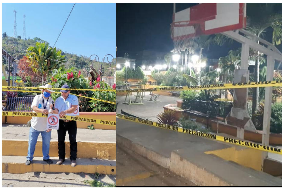Debieron acordonar el &aacute;rea ante la insistencia de los vecinos de reunirse ah&iacute;. (Foto Municipalidad La Uni&oacute;n)