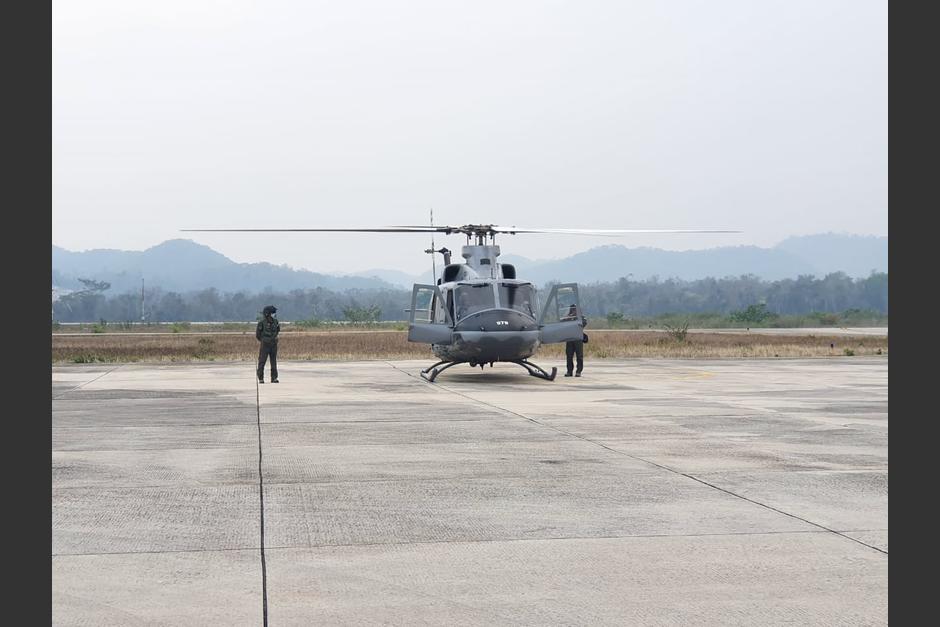 El helicóptero ayudará a combatir incendios principalmente en Petén. (Foto: Ejército de Guatemala)