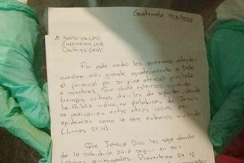 Los pacientes estuvieron inicialmente en el Parque de la Industria y como muestra de agradecimiento redactaron una carta. (Foto: Facebook)