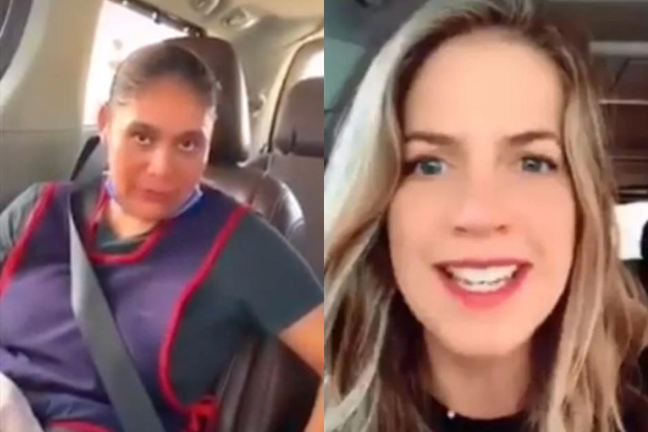La empleada doméstica se asusta cuando Marisa le dice si compró algo que en realidad no le había pedido, para grabarla en video y compartirlo en Tik Tok. (Fotos: captura de pantalla)&nbsp;