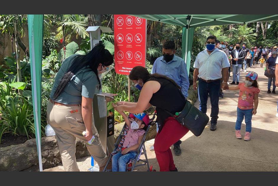 Miles de personas se hicieron presentes al Zoológico La Aurora, tras el confinamiento establecido para evitar la propagación del Covid-19. (Foto: Cortesía)