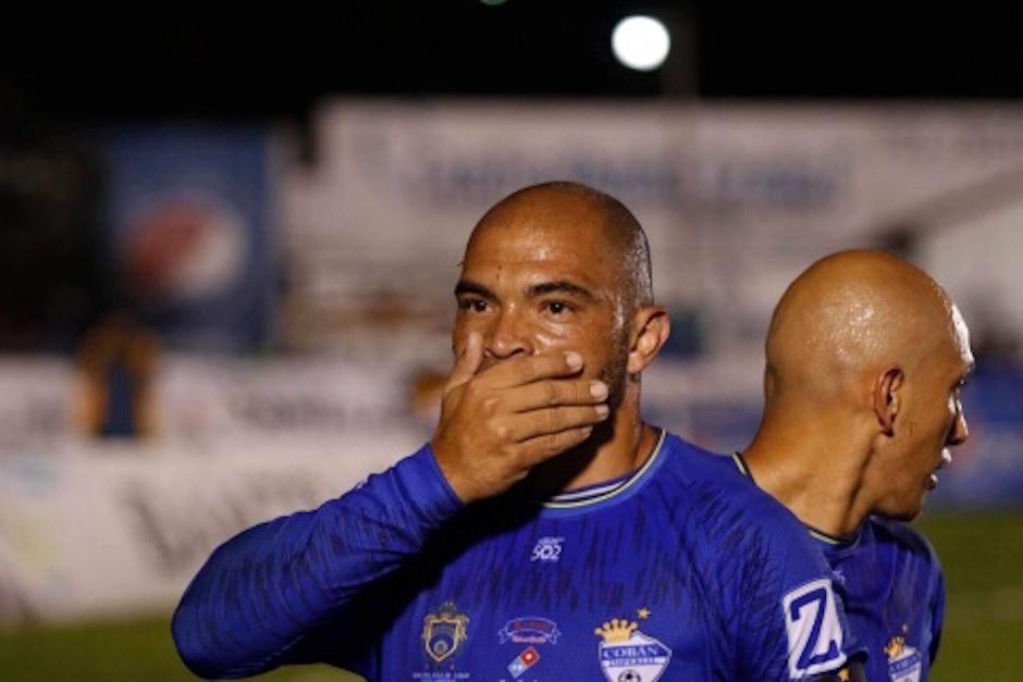 El grito de gol de Janderson Pereira para el triunfo de Cob&aacute;n Imperial. (Foto: Eduardo Sam Chun)