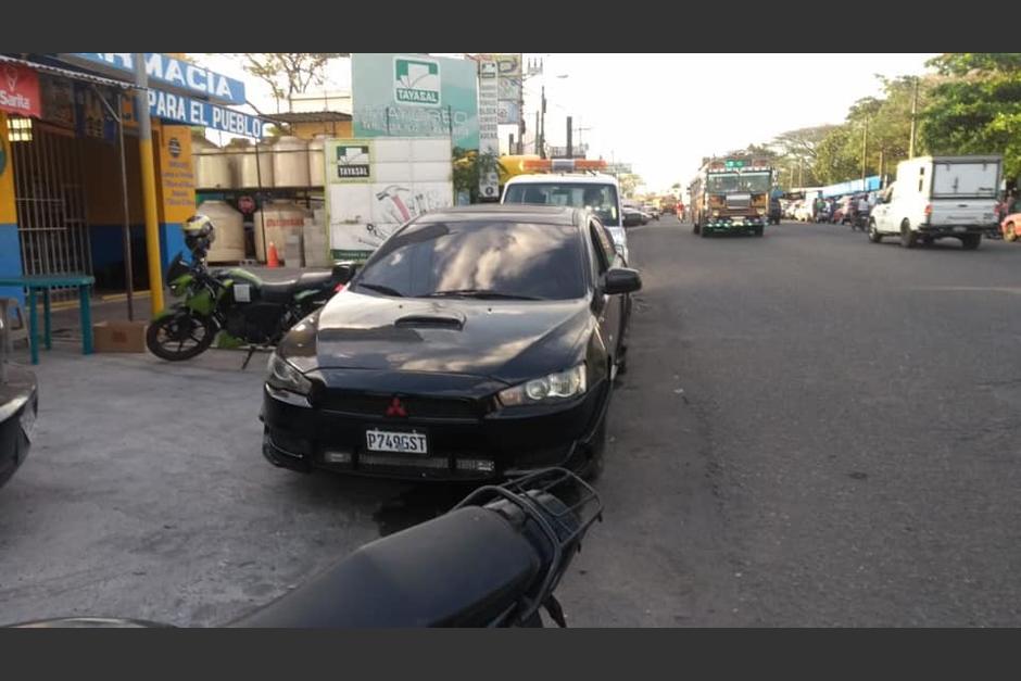 La PMT le coloc&oacute; un cepo pero el piloto lo retir&oacute; y lo acusaron de robo. (Foto: PMT Escuintla)&nbsp;