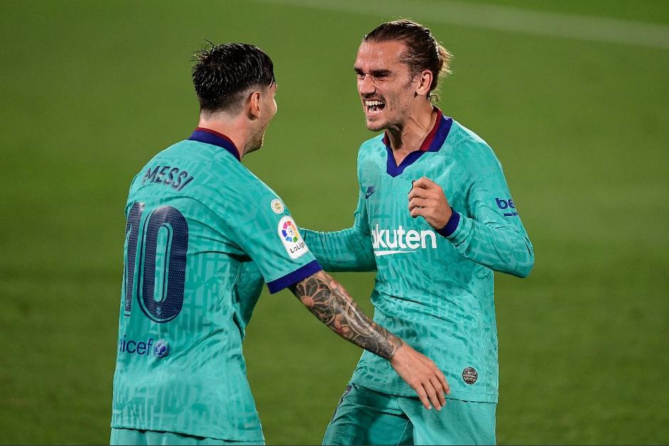 Lionel Messi gener&oacute; las jugadas para los golazos de Su&aacute;rez y Griezmann. (Foto: AFP)