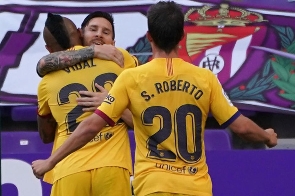 Arturo Vidal anot&oacute; el &uacute;nico gol del partido que permiti&oacute; el triunfo del Barcelona por la m&iacute;nima diferencia ante el Valladolid. (Foto: AFP)