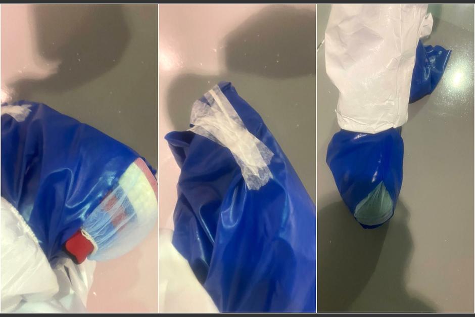 Diputada muestra fotograf&iacute;as del equipo de protecci&oacute;n personal que utilizan los m&eacute;dicos para atender la pandemia en los diferentes hospitales. (Foto: Twitter/@hernandezmack)