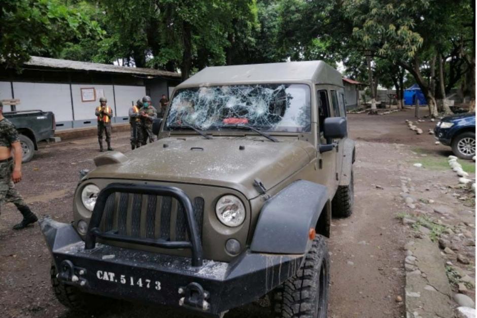As&iacute; qued&oacute; el veh&iacute;culo por los incidentes violentos en San Marcos. (Foto: SCSP)&nbsp;