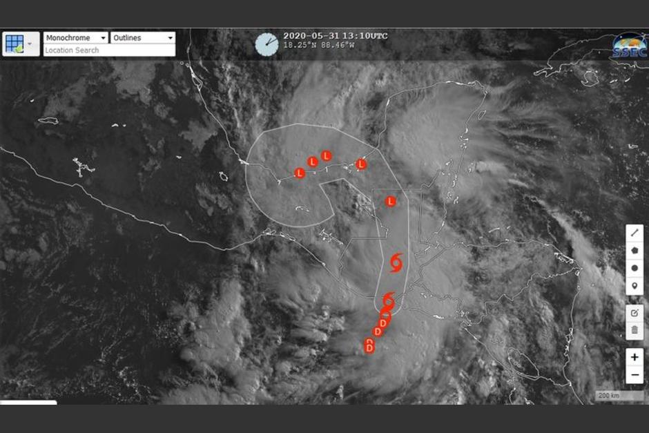 A finales de mayo en el Pac&iacute;fico se registr&oacute; la primera tormenta tropical de la temporada llamada Amanda. (Foto: Conred)&nbsp;