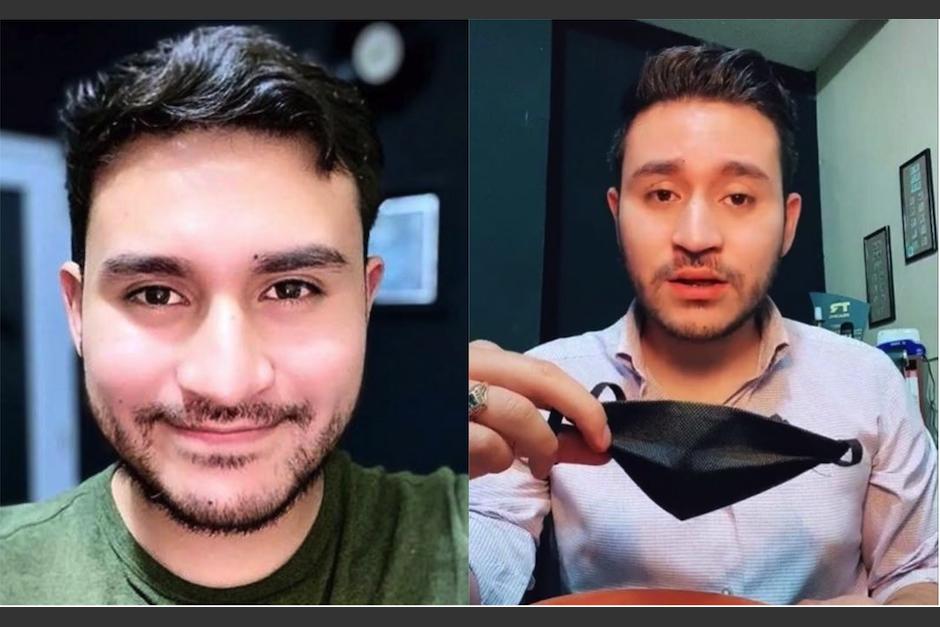 El guatemalteco Roberto Mazariegos demostr&oacute; por qu&eacute; no se debe desinfectar una mascarilla con alcohol. (Fotos: Tik Tok)