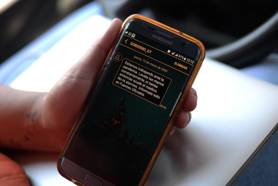 El Gobierno inició una campaña de envío de mensajes de texto para alertar sobre las medidas para prevenir el contagio del Coronavirus. (Foto: Wilder López/Soy502)