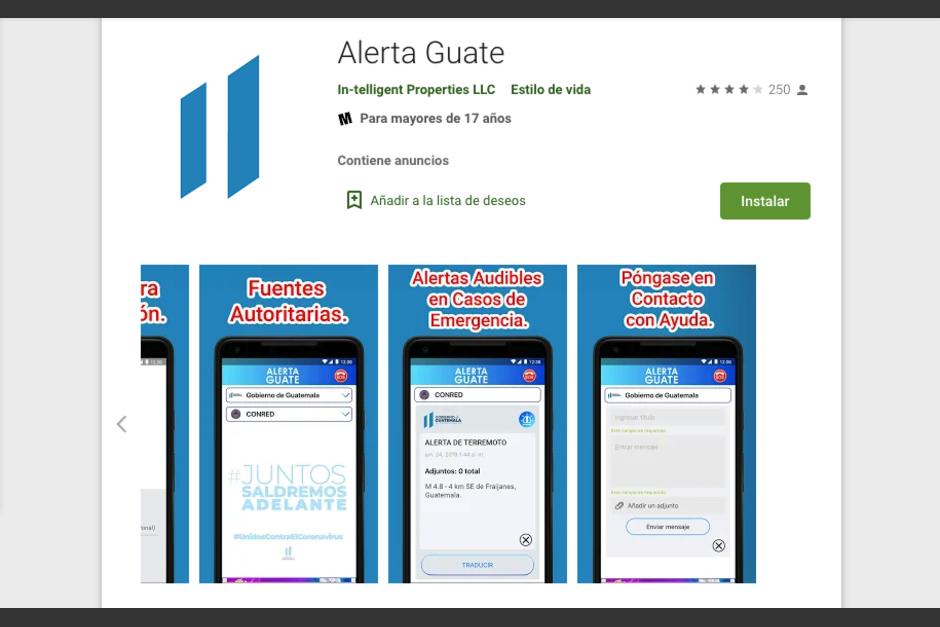 La aplicaci&oacute;n fue anunciada por el Gobierno de Guatemala. (Foto: captura pantalla)&nbsp;