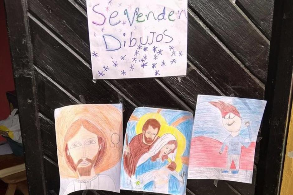 El pequeño vende dibujos para ayudar a su madre, quien padece de cáncer de pulmón y perdió su empleo debido al COVID-19. (Foto: Marvin Eliseo Vásquez)