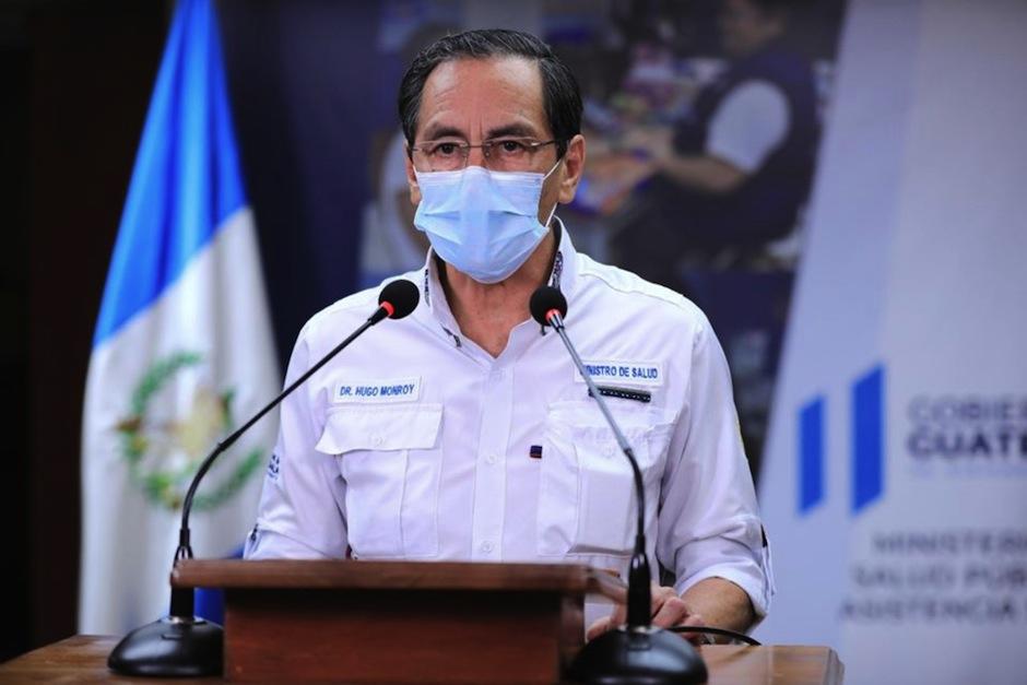 El ministro de salud Hugo Monroy actualizó los datos para este sábado. (Foto: Gobierno de Guatemala)