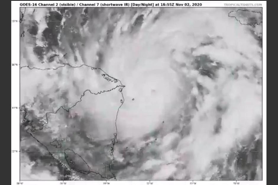 El Centro Nacional de Huracanes de EE.UU. estim&oacute; que Eta golpear&aacute; Nicaragua fuertemente. (Foto: Captura de pantalla)&nbsp;