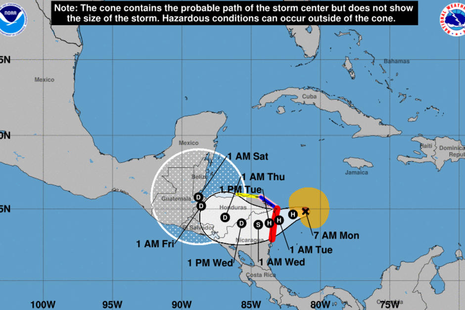 El Centro Nacional de Huracanes de Estados Unidos informó que la tormenta tropical Eta se volvió huracán. (Foto: NHC)