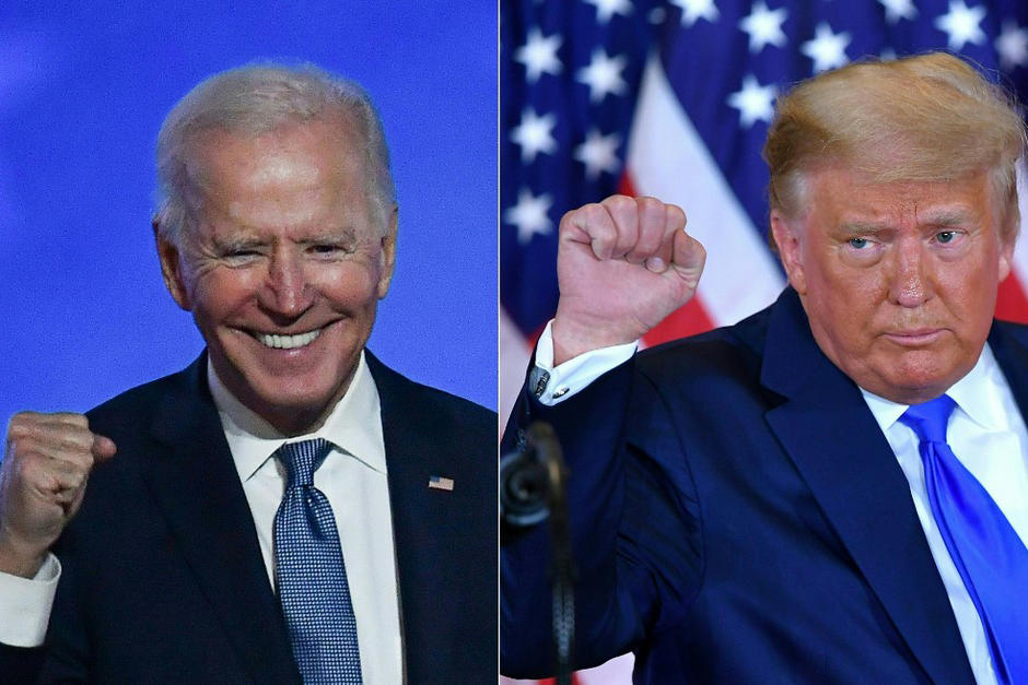De acuerdo con los medios estadounidenses, Joe Biden estaría solo a 6 votos electorales para convertirse en presidente de los Estados Unidos. (Foto: AFP)