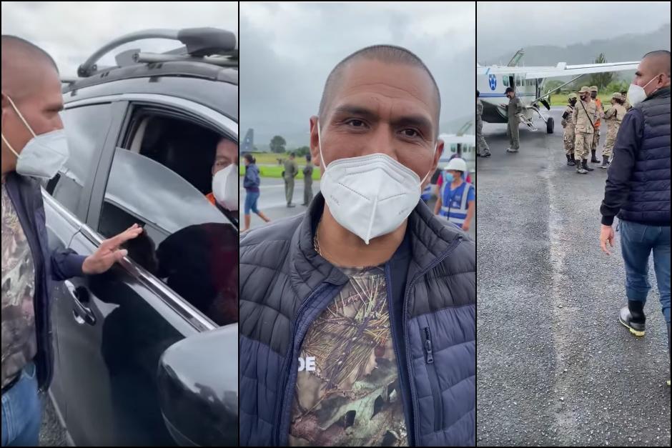 El alcalde de San Pedro Carchá, Alta Verapaz, Winter Coc, durante el incidente en el que se le dijo que se trataba de una reunión privada. (Fotos: Captura de pantalla)&nbsp;