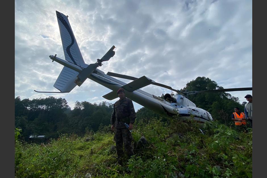 El helic&oacute;ptero TG-GEA result&oacute; con da&ntilde;o en una h&eacute;lice. (Foto: redes sociales)&nbsp;