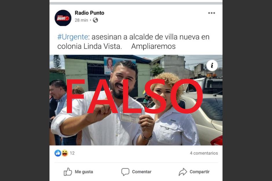 El medio de comunicación aseguró que la publicación fue hecho desde una cuenta falsa. (Foto: Radio Punto)