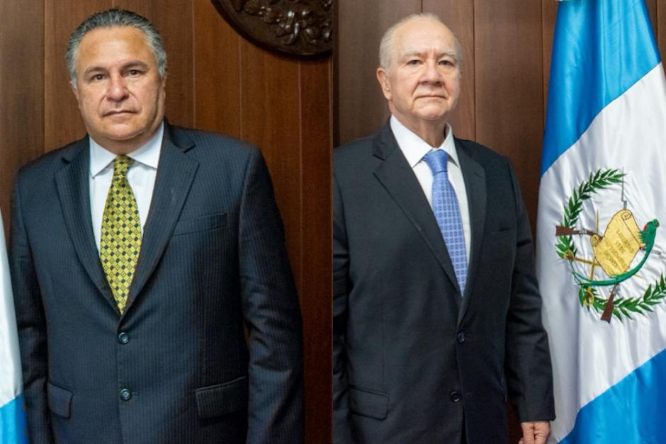 Los magistrados titular y suplente electos por la Corte Suprema de Justicia para la Corte de Constitucionalidad. (Fotos: CC)&nbsp;