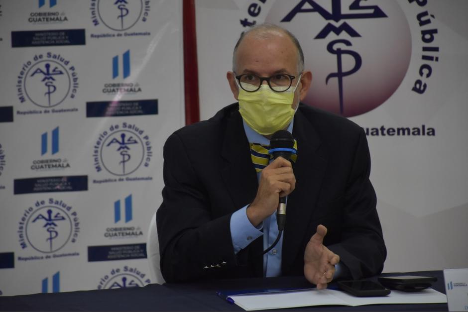 El director de la Coprecovid, Edwin Asturias, en conferencia de prensa. (Foto: MSPAS)