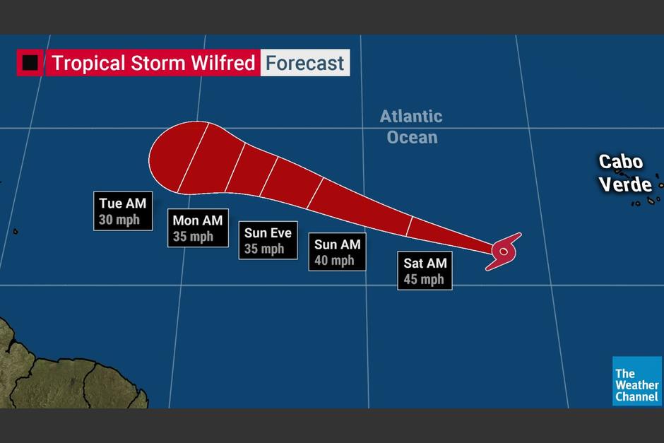 La tormenta se form&oacute; cerca de &Aacute;frica y avanza sobre el oc&eacute;ano Atl&aacute;ntico hacia las Am&eacute;ricas. (Foto: The Weather Channel)