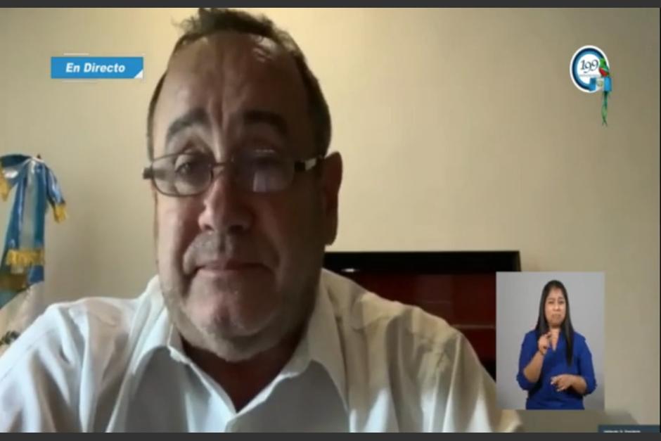 El presidente de Guatemala, Alejandro Giammattei, actualizó su estado de salud. (Foto: captura pantalla)