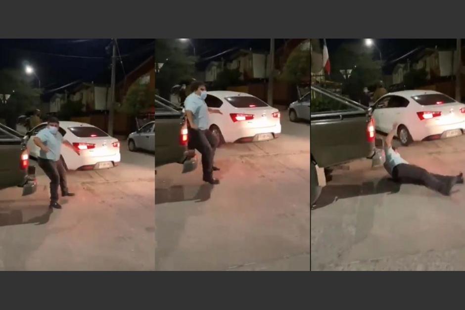 Un pastor evang&eacute;lico fingi&oacute; ser atropellado por un cami&oacute;n para no ser detenido por violar aforo. (Foto: @pqtendencia_cl)