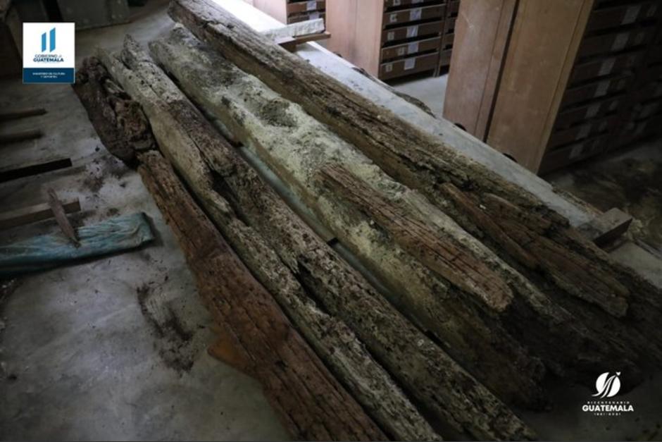 Las piezas de madera fueron regresadas al Parque Nacional Tikal previo a ser restauradas. (Foto: Ministerio de Cultura y Deportes)