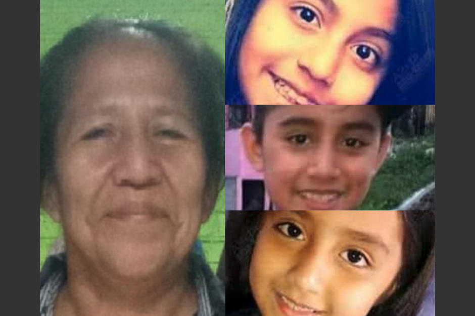Dora Delfina Caal y sus nietos Yesica Anah&iacute; Guzm&aacute;n Chiquiej, &Aacute;ngel Alberto Chiquiej y Valery Jimena Quichiej est&aacute;n desaparecidos desde el 27 de abril. (Fotos: boletines alerta Isabel Claudina y Alba Keneth)&nbsp;