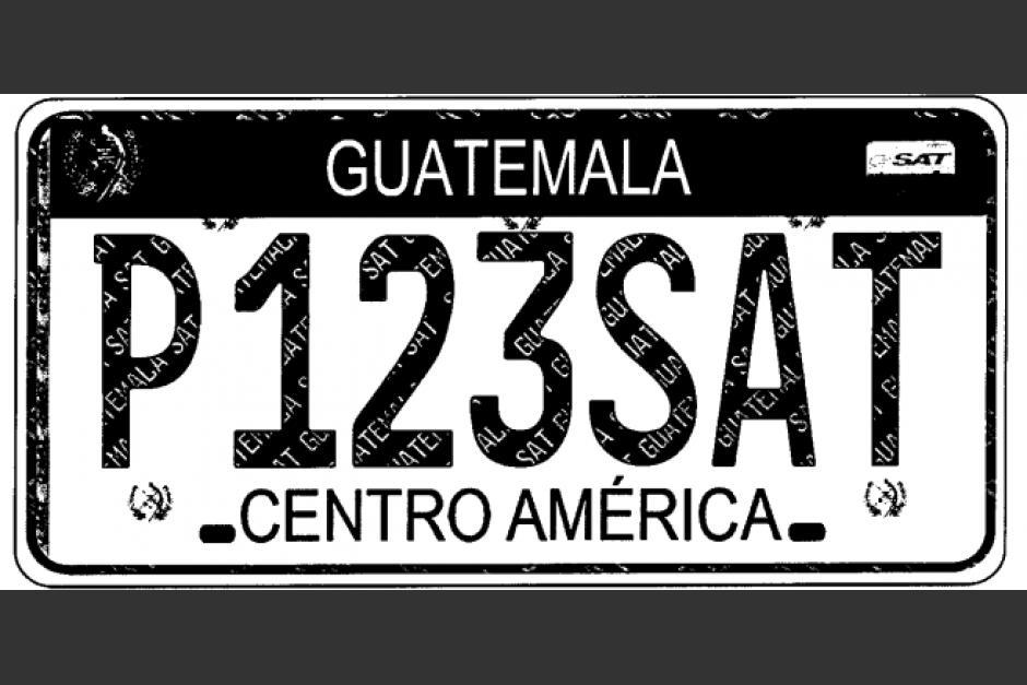 Este es el dise&ntilde;o de las nuevas placas. (Foto: Archivo/Soy502)