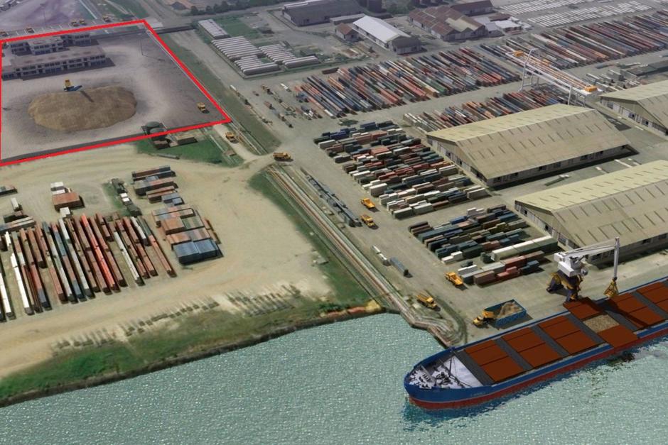 Esta área propuesta se encuentra detrás del espacio conocido cono “El Arenal” y no contempla un acceso al mar o la creación de un muelle. (Fotografía cortesía: Atlantic Bulk Cargo)