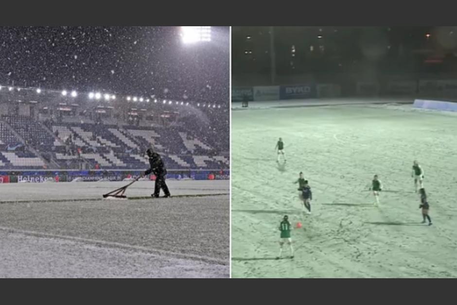 El encuentro de la Atalanta frente al Villareal fue aplazado por la nieve pero el de el equipo femenino del Real Madrid no fue suspendido estando en las mismas condiciones. (Foto: Marca)