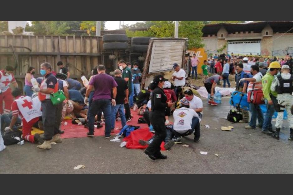 El accidente en donde viajaban varios migrantes&nbsp; guatemaltecos ocurri&oacute; la tarde del 09 de diciembre en el Estado de Chiapas, M&eacute;xico. (Foto: AFP)