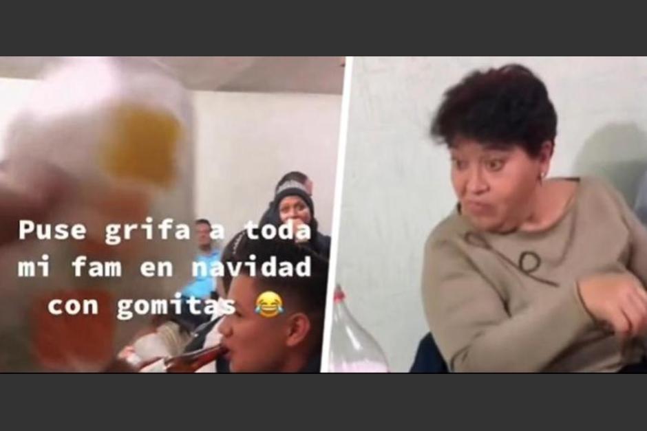 Los familiares del tiktoker tuvieron diferentes reacciones tras consumir las gomitas con marihuana durante la cena de Navidad. (Foto: captura de pantalla)