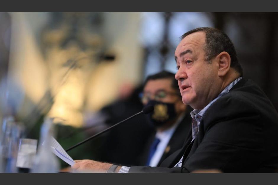 El presidente Alejandro Giammattei participa en la primera reunión del Conadur. (Foto: AGN)