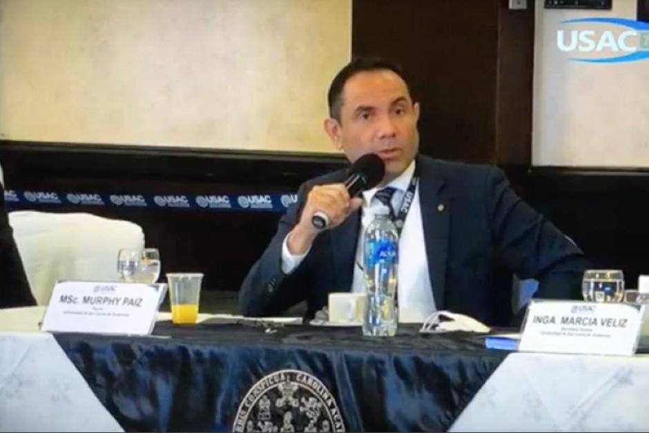 El rector de la Universidad de San Carlos, Murphy Paiz se internó en un hospital al conocer que se giró orden de captura en su contra. (Foto: captura de pantalla)&nbsp;