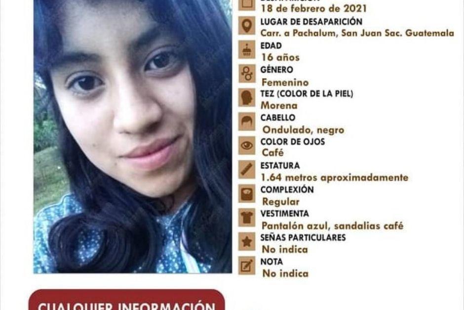 La familia de Irene Beatriz Vásquez Martínez la busca desde hace 9 días. (Foto: Twitter)