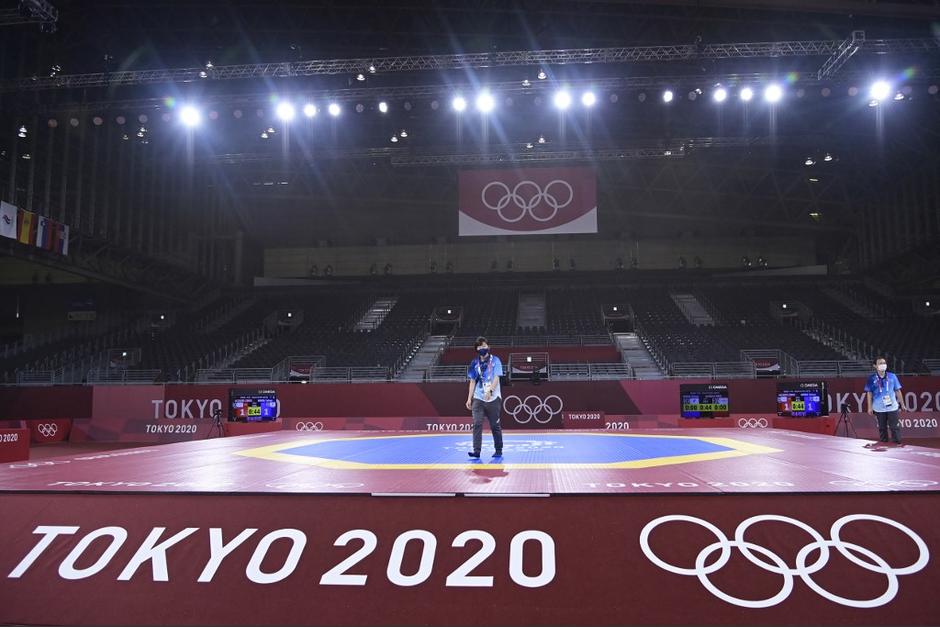 Tecnología para reemplazar la falta de público. (Foto: AFP)