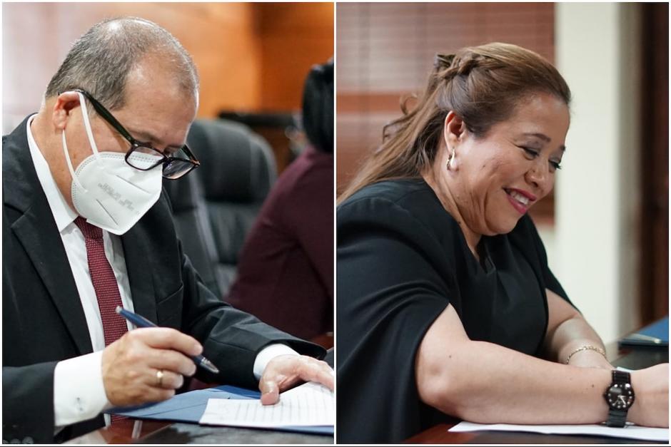 Nester Vásquez y Claudia Paniagua asumieron como magistrados de la Corte de Constitucionalidad. (Foto: CC)