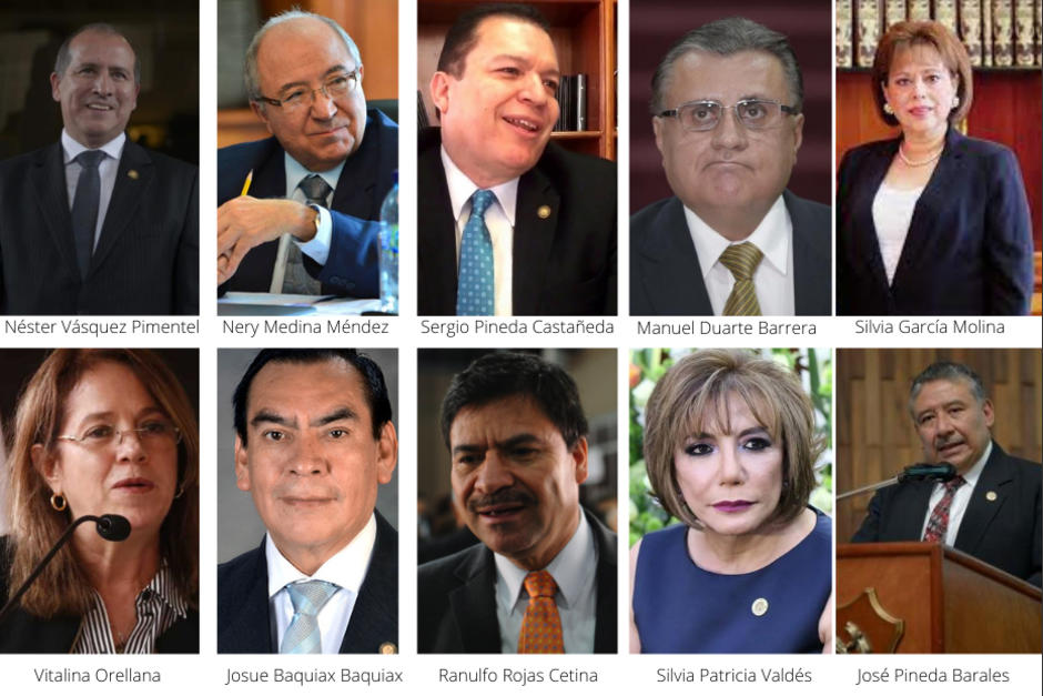 Los diez magistrados, inicialmente, pertenec&iacute;an a la Corte Suprema de Justicia. Ahora, uno es magistrado de la CC y otro del TSE. (Foto: Archivo/Soy502)